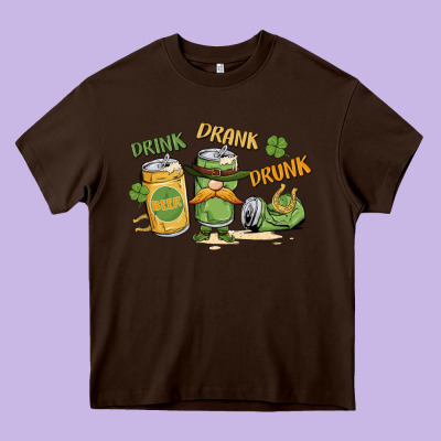 Deink Drank Drunk St. Patrick's Day Heavy Core Tee Designed By Maliassmallbusiness
