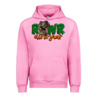Fuchsia Pink Rawr Dinosaur Urban Hoodie - LillyAllenDesigns
