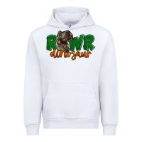 White Rawr Dinosaur Urban Hoodie - LillyAllenDesigns