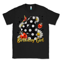Black ladybug birthday girl age 4 Classic Tee - LillyAllenDesigns