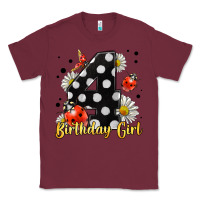 Burgundy ladybug birthday girl age 4 Classic Tee - LillyAllenDesigns