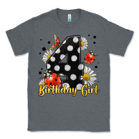 Charcoal Heather ladybug birthday girl age 4 Classic Tee - LillyAllenDesigns