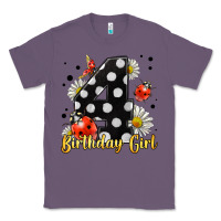 Lavender ladybug birthday girl age 4 Classic Tee - LillyAllenDesigns