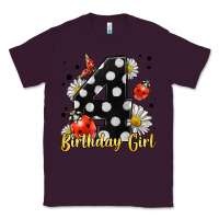 Plum ladybug birthday girl age 4 Classic Tee - LillyAllenDesigns