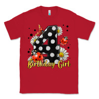 Red ladybug birthday girl age 4 Classic Tee - LillyAllenDesigns