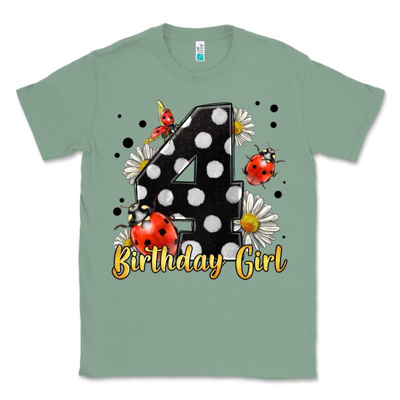Ladybug Birthday Girl Age 4 Classic Tee by LillyAllenDesigns | Teevron