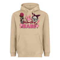 Mushroom Valentine Babe Valentine's Day Skull Heavyweight Hoodie - FaDigitalArtStudio