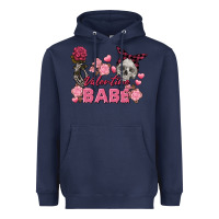 Navy Valentine Babe Valentine's Day Skull Heavyweight Hoodie - FaDigitalArtStudio
