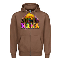 Chestnut softball nana Zipper Hoodie - OliviaCreatesArt