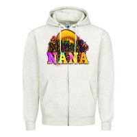 Oatmeal Heather softball nana Zipper Hoodie - OliviaCreatesArt