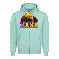Seafoam softball nana Zipper Hoodie - OliviaCreatesArt