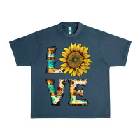 Midnight Navy western love with sunflower Urban Heavy Tee - Artiststas