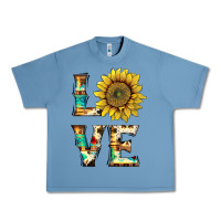 Pebble Blue western love with sunflower Urban Heavy Tee - Artiststas