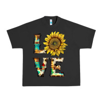 Pigment Black western love with sunflower Urban Heavy Tee - Artiststas