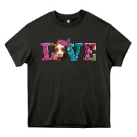 Asphalt love with guernsey cow Heavy Core Tee - AdoDesignShop