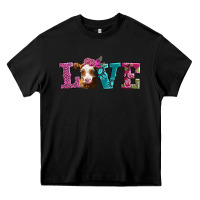 Black love with guernsey cow Heavy Core Tee - AdoDesignShop