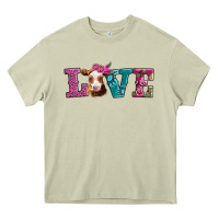 Mossy love with guernsey cow Heavy Core Tee - AdoDesignShop