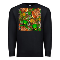 Black st patricks  cow with candy Premium Sweatshirt - FaDigitalArtStudio