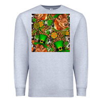 Heather Grey st patricks  cow with candy Premium Sweatshirt - FaDigitalArtStudio