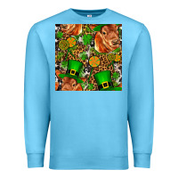Ocean Blue st patricks  cow with candy Premium Sweatshirt - FaDigitalArtStudio