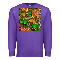 Purple st patricks  cow with candy Premium Sweatshirt - FaDigitalArtStudio