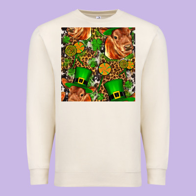 St Patricks  Cow With Candy Premium Sweatshirt Designed By Fadigitalartstudio