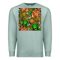 Seafoam st patricks  cow with candy Premium Sweatshirt - FaDigitalArtStudio