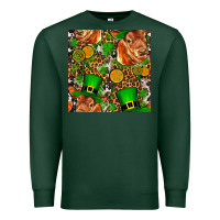 Sports Green st patricks  cow with candy Premium Sweatshirt - FaDigitalArtStudio