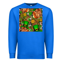 True Royal st patricks  cow with candy Premium Sweatshirt - FaDigitalArtStudio