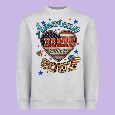 American Heart Southern Soul Heavyweight Sweatshirt Designed By Howdyjamesfarm