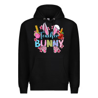 Black Easter Teacher bunny Premium Hoodie - OliviaCreatesArt