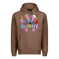 Chestnut Easter Teacher bunny Premium Hoodie - OliviaCreatesArt