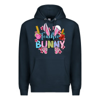 Navy Easter Teacher bunny Premium Hoodie - OliviaCreatesArt