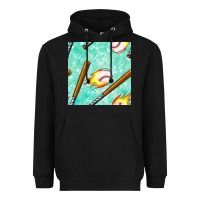 Black baseball bat with thunders seamless pattern Heavyweight Hoodie - BundleAndBundleShop