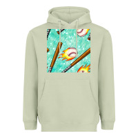 Matcha baseball bat with thunders seamless pattern Heavyweight Hoodie - BundleAndBundleShop