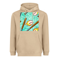 Mushroom baseball bat with thunders seamless pattern Heavyweight Hoodie - BundleAndBundleShop