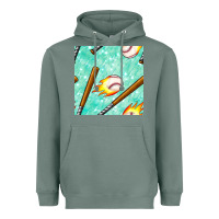 Sage baseball bat with thunders seamless pattern Heavyweight Hoodie - BundleAndBundleShop
