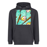 Smoke baseball bat with thunders seamless pattern Heavyweight Hoodie - BundleAndBundleShop