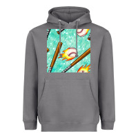 Storm baseball bat with thunders seamless pattern Heavyweight Hoodie - BundleAndBundleShop