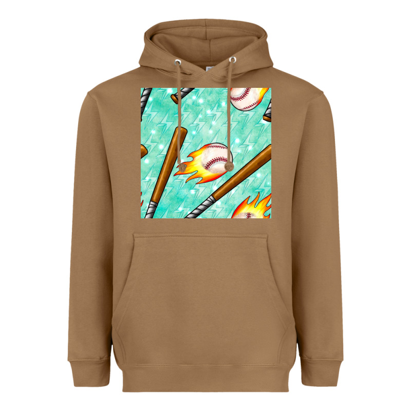 Baseball Bat With Thunders Seamless Pattern Heavyweight Hoodie by BundleAndBundleShop | Teevron