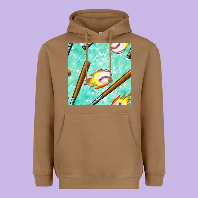 Baseball Bat With Thunders Seamless Pattern Heavyweight Hoodie Designed By Bundleandbundleshop