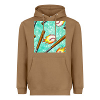 Toasted Coconut baseball bat with thunders seamless pattern Heavyweight Hoodie - BundleAndBundleShop