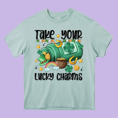 Take Your Lucky Charms Heavy Core Tee Designed By Maliassmallbusiness