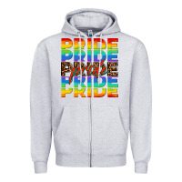Heather Grey pride pride pride Zipper Hoodie - OliviaCreatesArt
