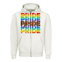 Oatmeal Heather pride pride pride Zipper Hoodie - OliviaCreatesArt