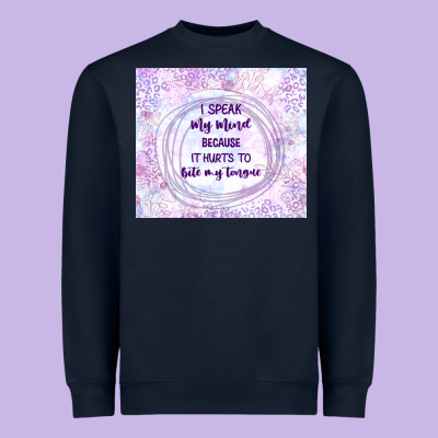 It Hurts To Bite My Tongue Heavyweight Sweatshirt Designed By Tumblerdesignbyshophia