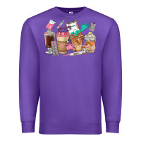 Purple Nurse Coffee Cups Premium Sweatshirt - FaDigitalArtStudio