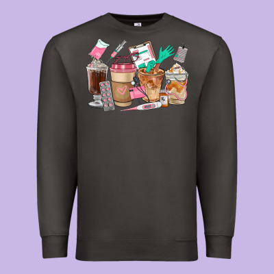 Nurse Coffee Cups Premium Sweatshirt Designed By Fadigitalartstudio