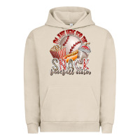 Pigment French Oak i am just here for the snack baseball sister Urban Hoodie - RacoonDesign