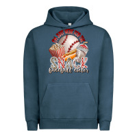 Pigment Midnight Navy i am just here for the snack baseball sister Urban Hoodie - RacoonDesign